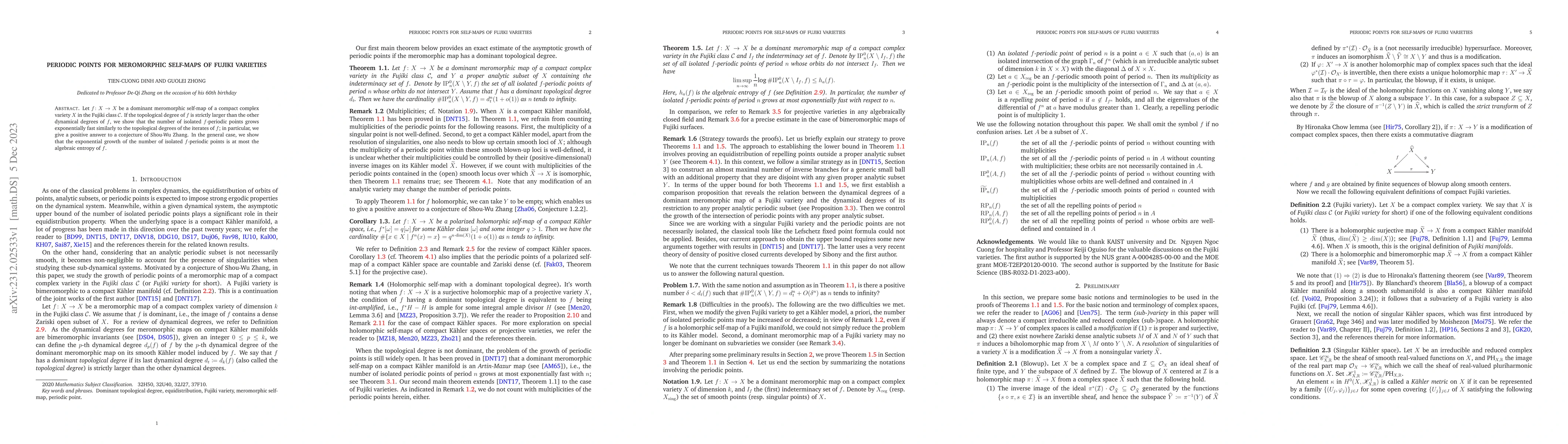 Thumbnail for Periodic points for meromorphic self-maps of Fujiki varieties