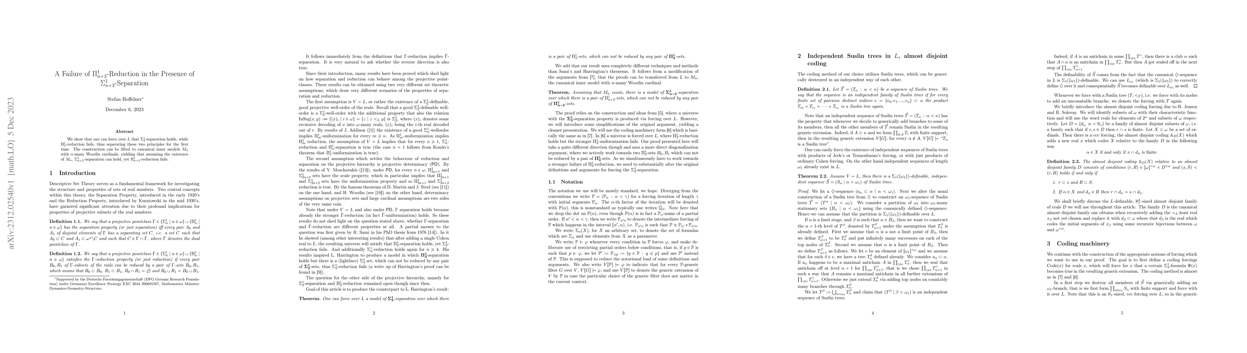 Thumbnail for A Failure of $\Pi^1_{n+3}$-Reduction in the Presence of
  $\Sigma^1_{n+3}$-Separation