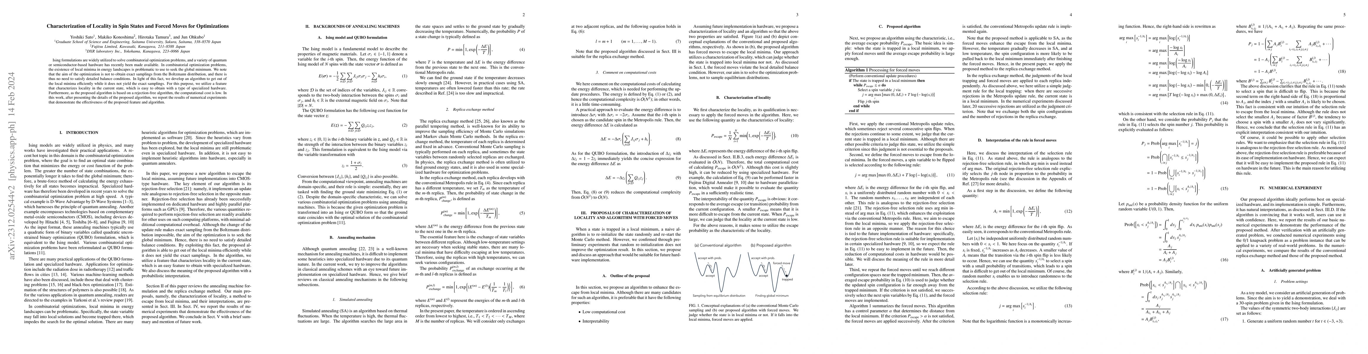 Thumbnail for Characterization of Locality in Spin States and Forced Moves for
  Optimizations