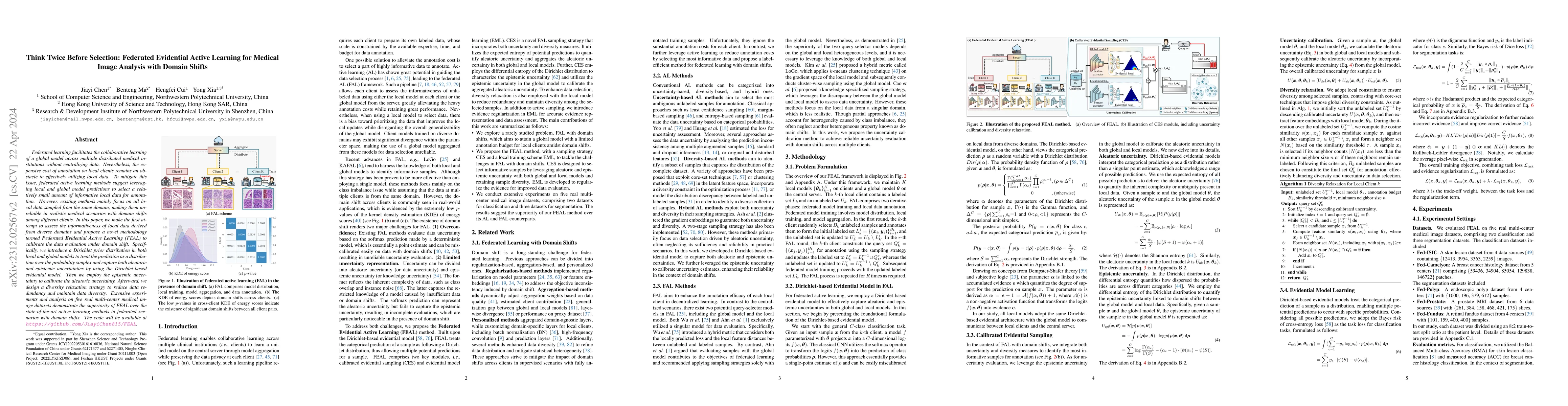 Thumbnail for Think Twice Before Selection: Federated Evidential Active Learning for
  Medical Image Analysis with Domain Shifts