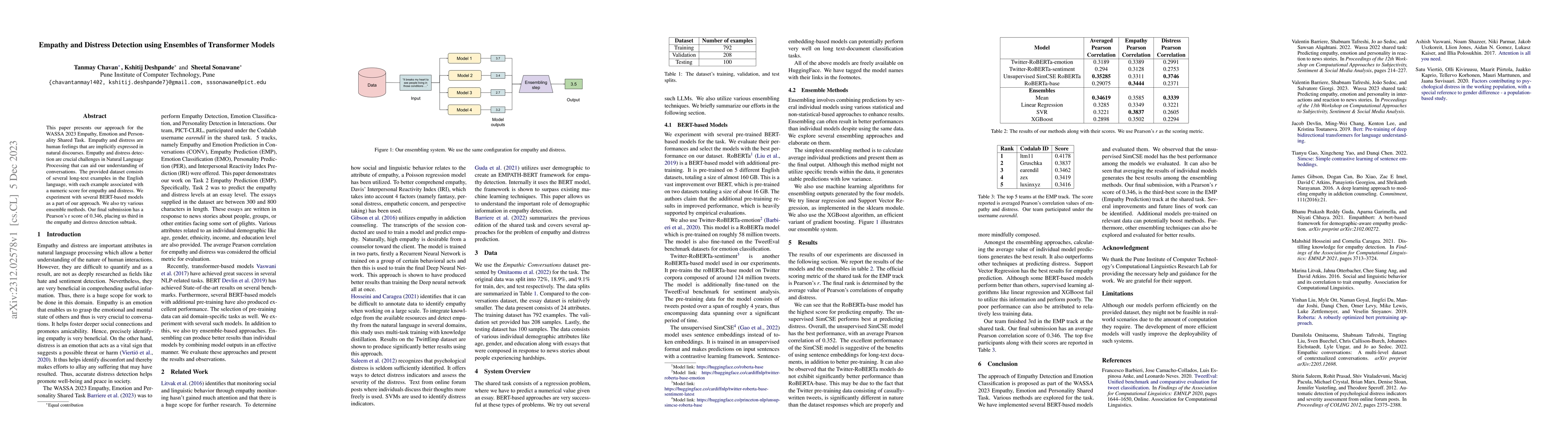 Thumbnail for Empathy and Distress Detection using Ensembles of Transformer Models