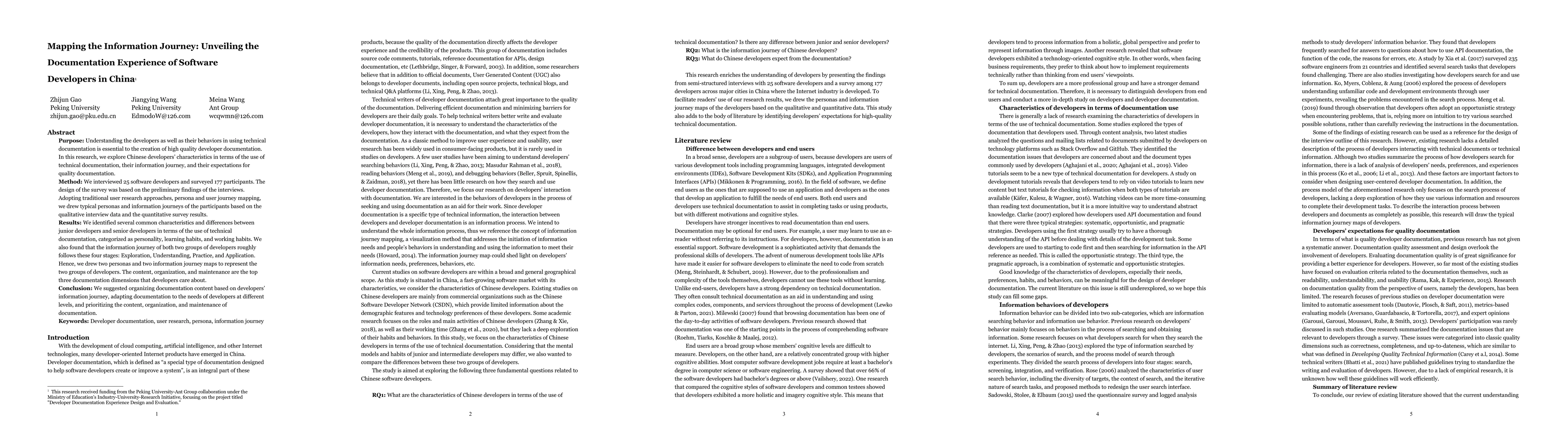 Thumbnail for Mapping the Information Journey: Unveiling the Documentation Experience
  of Software Developers in China
