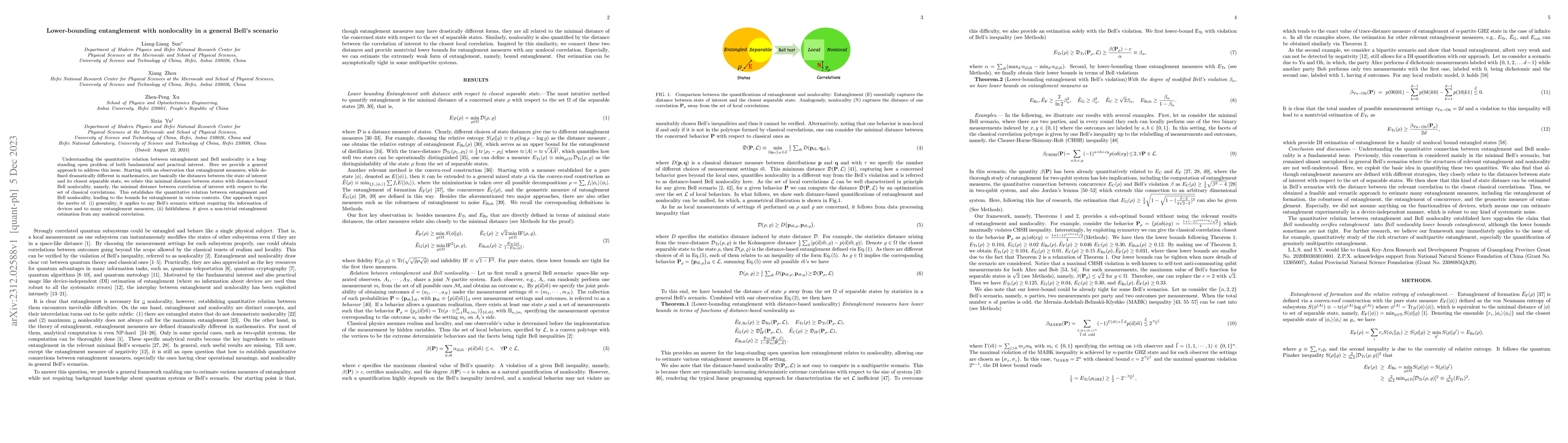 Thumbnail for Lower-bounding entanglement with nonlocality in a general Bell's
  scenario