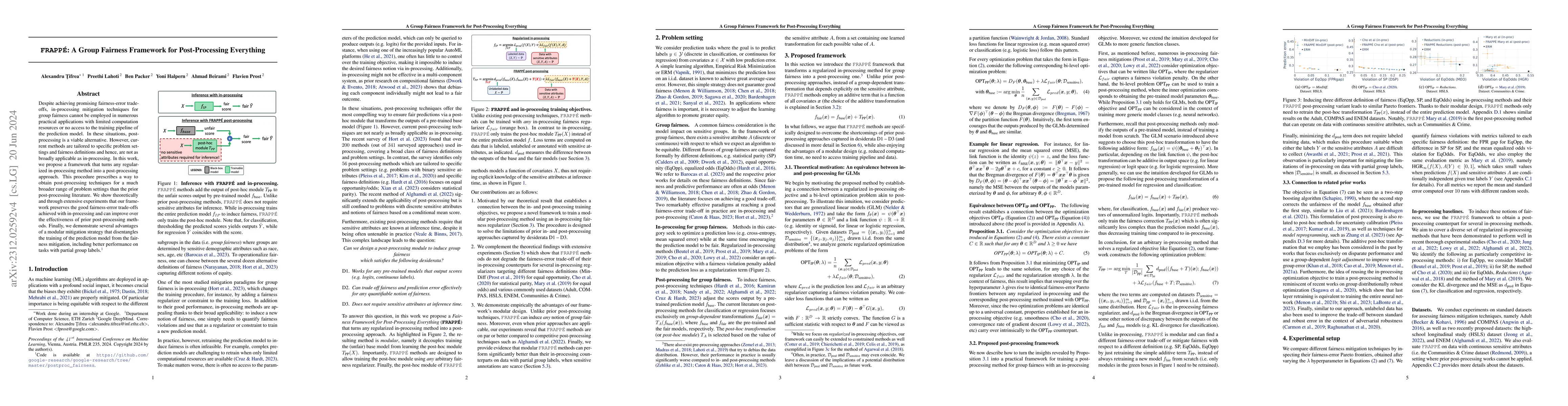 Thumbnail for FRAPPE: A Group Fairness Framework for Post-Processing Everything