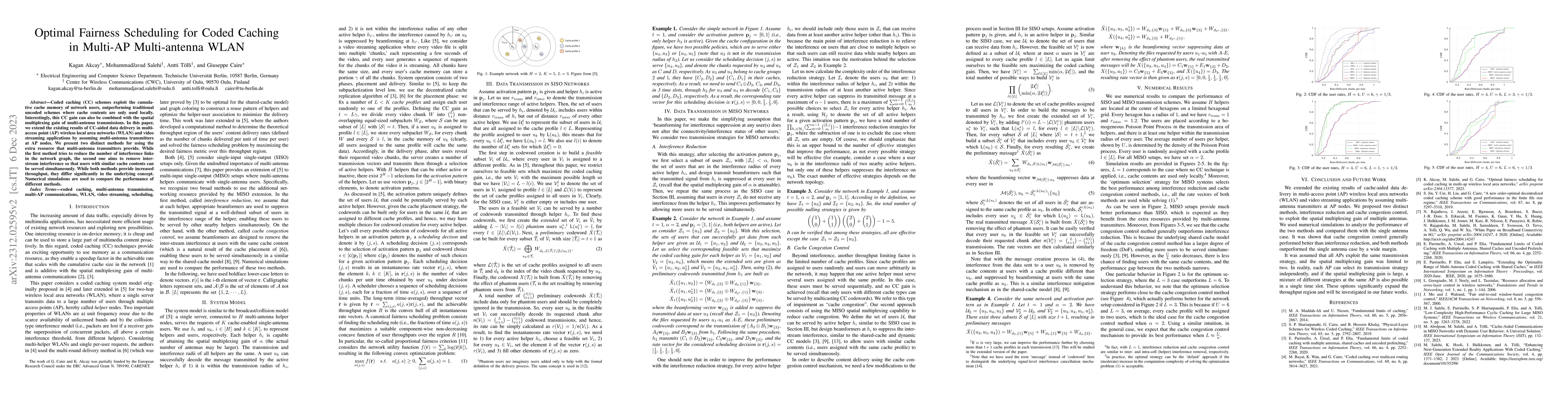Thumbnail for Optimal Fairness Scheduling for Coded Caching in Multi-AP Multi-antenna
  WLAN