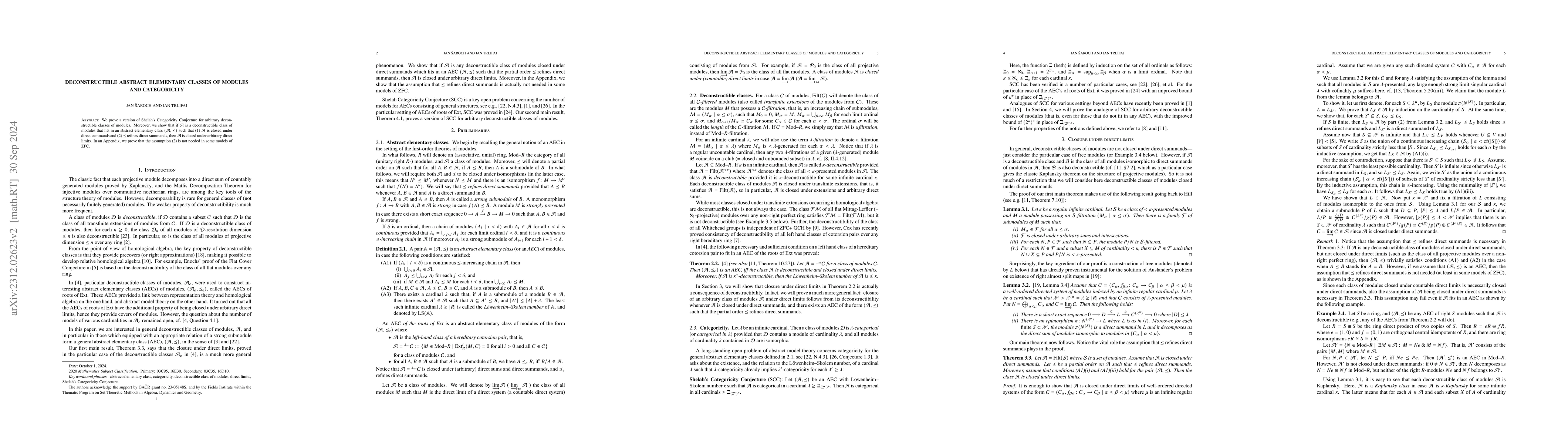 Thumbnail for Deconstructible abstract elementary classes of modules and categoricity