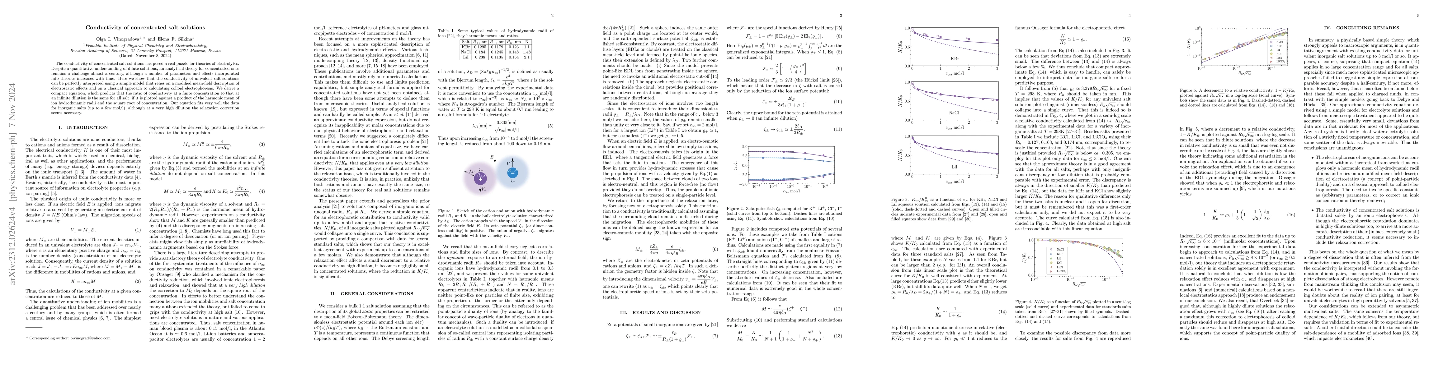 Thumbnail for Conductivity of concentrated salt solutions