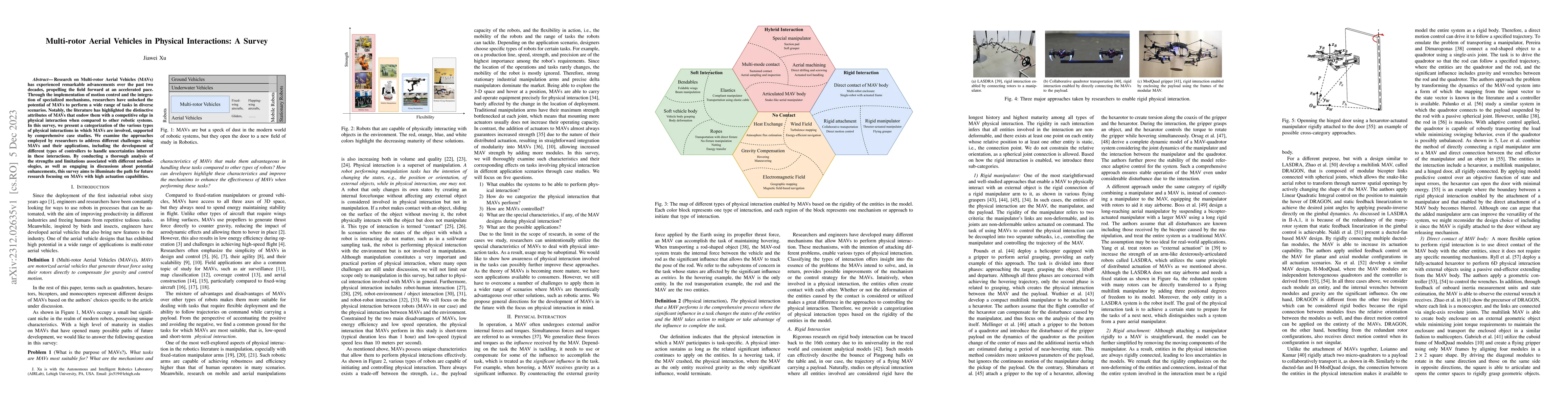 Thumbnail for Multi-rotor Aerial Vehicles in Physical Interactions: A Survey