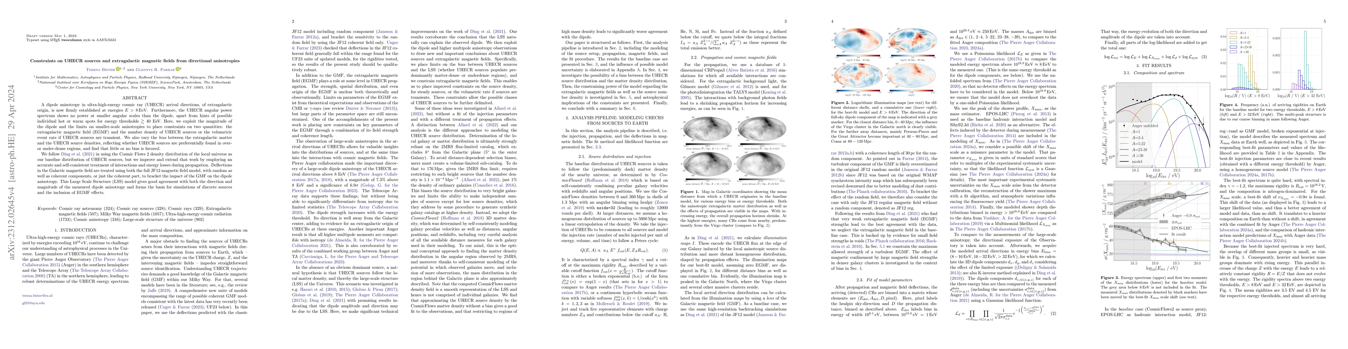 Thumbnail for Constraints on UHECR sources and extragalactic magnetic fields from
  directional anisotropies