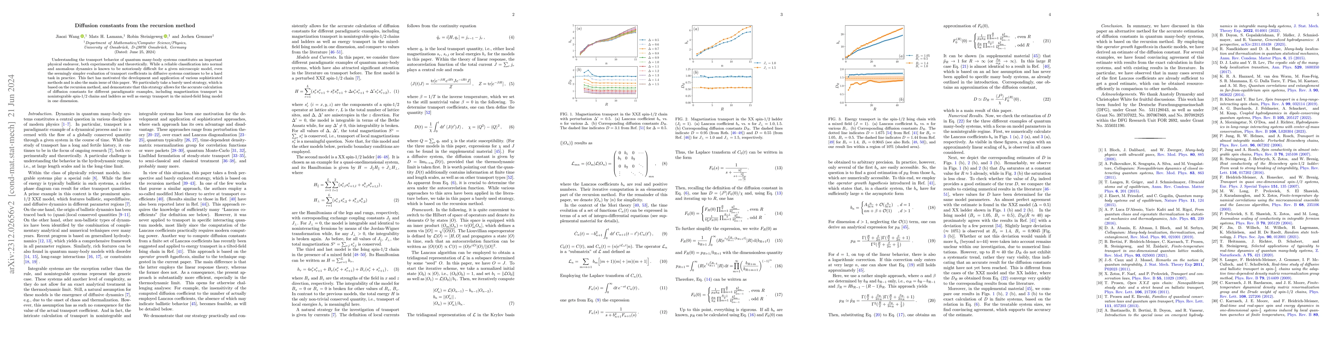 Thumbnail for Diffusion constants from the recursion method