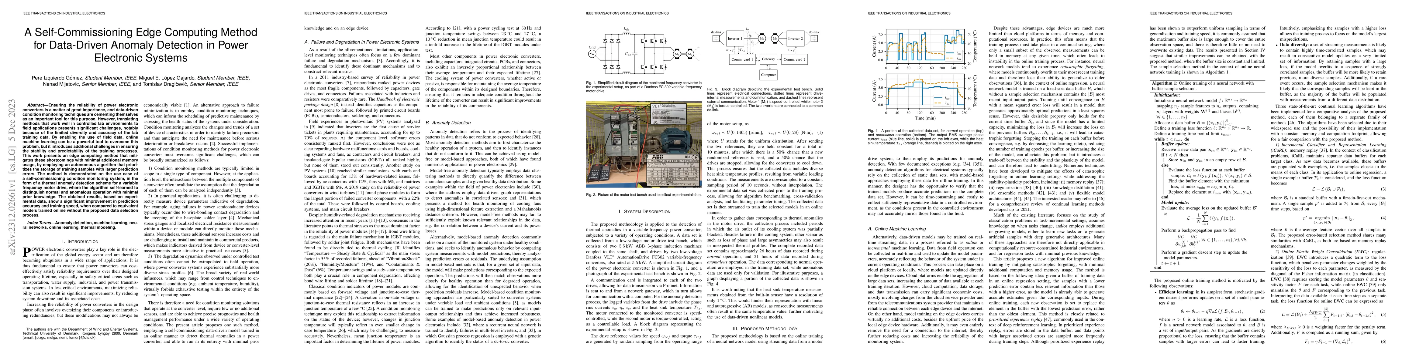 Thumbnail for A Self-Commissioning Edge Computing Method for Data-Driven Anomaly
  Detection in Power Electronic Systems