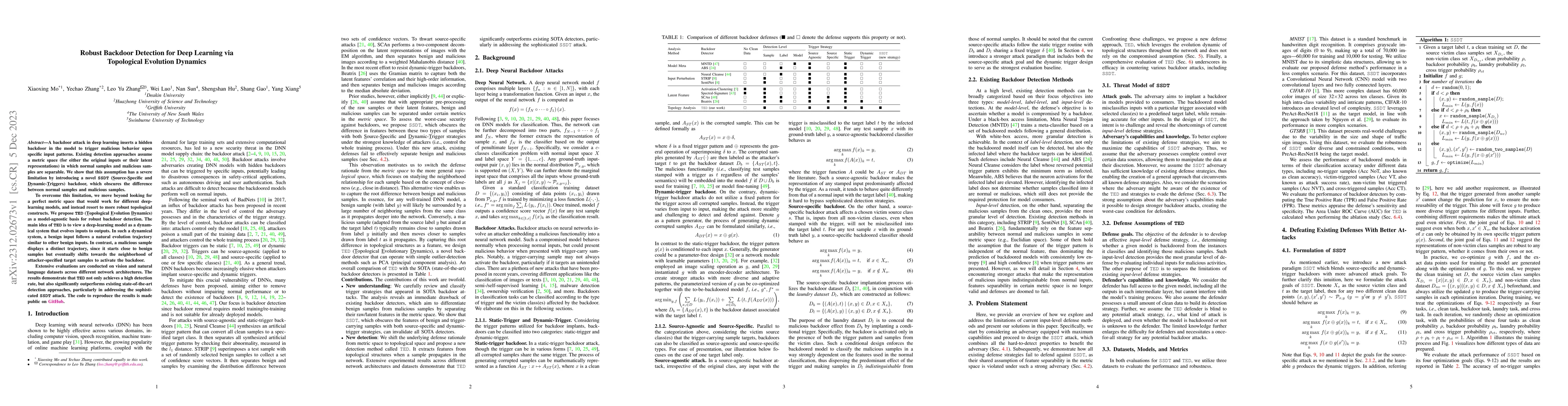 Thumbnail for Robust Backdoor Detection for Deep Learning via Topological Evolution
  Dynamics