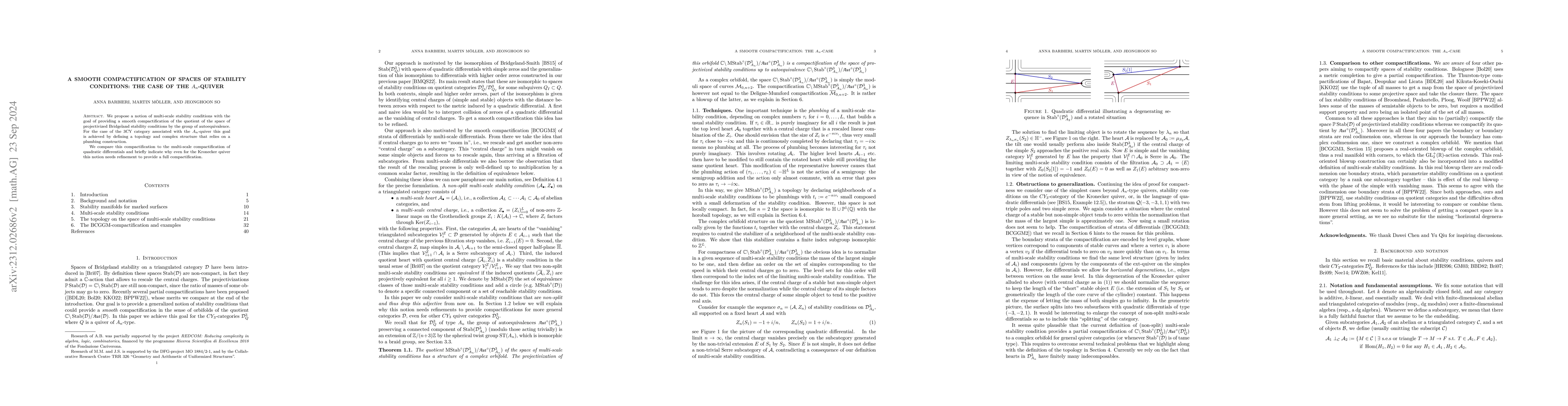 Thumbnail for A smooth compactification of spaces of stability conditions: the case of
  the $A_{n}$-quiver