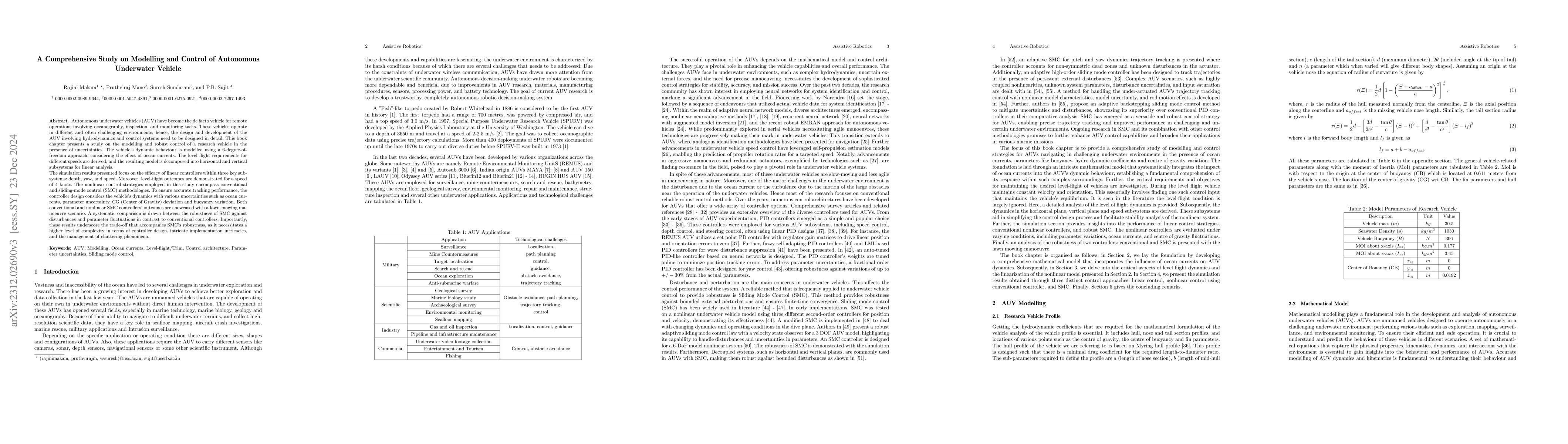 Thumbnail for A Comprehensive Study on Modelling and Control of Autonomous Underwater
  Vehicle