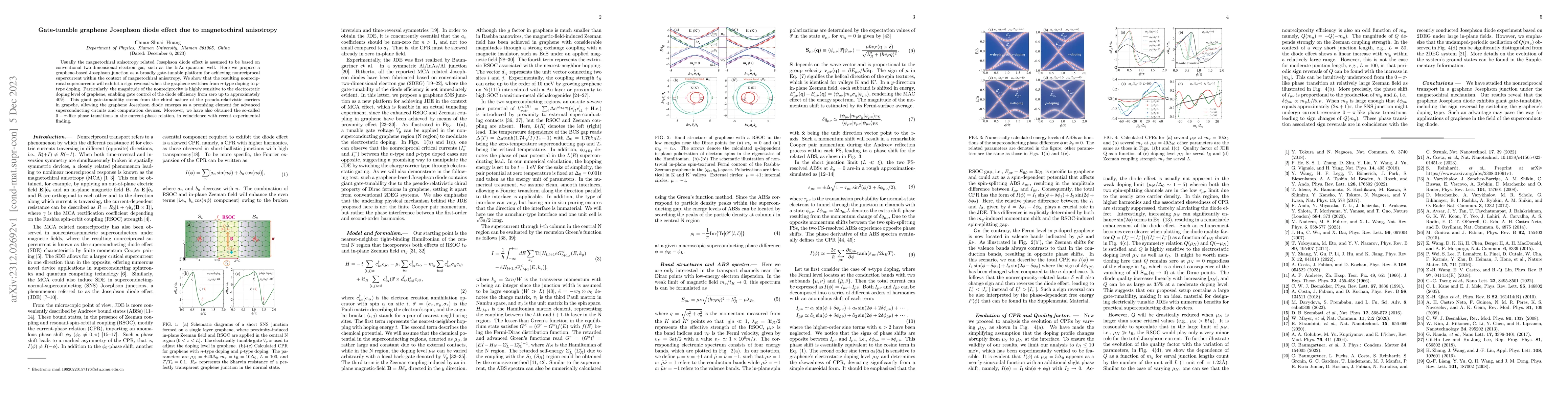 Thumbnail for Gate-tunable graphene Josephson diode effect due to magnetochiral
  anisotropy