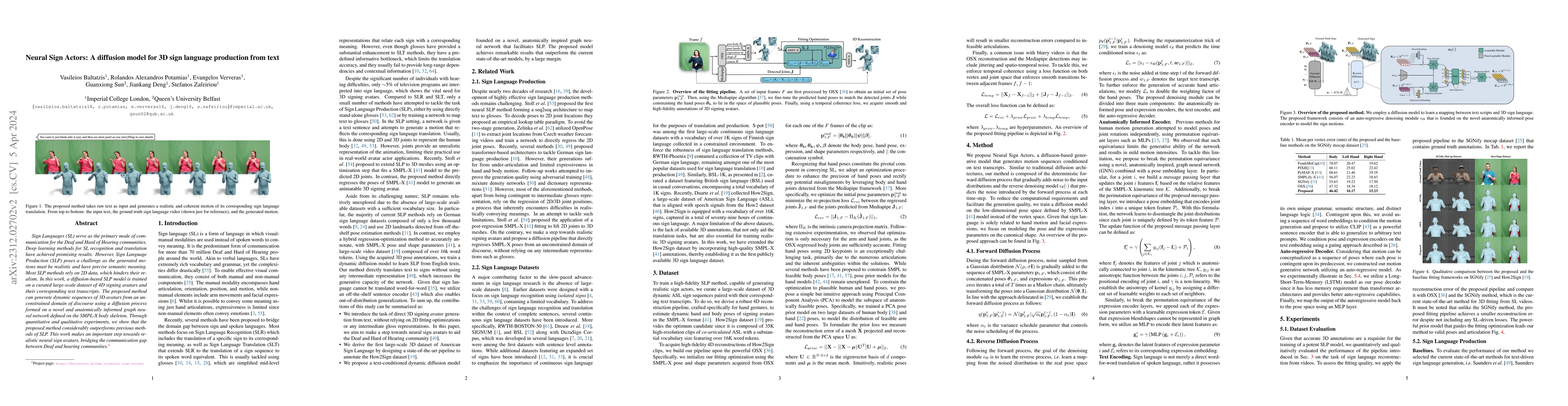 Thumbnail for Neural Sign Actors: A diffusion model for 3D sign language production
  from text