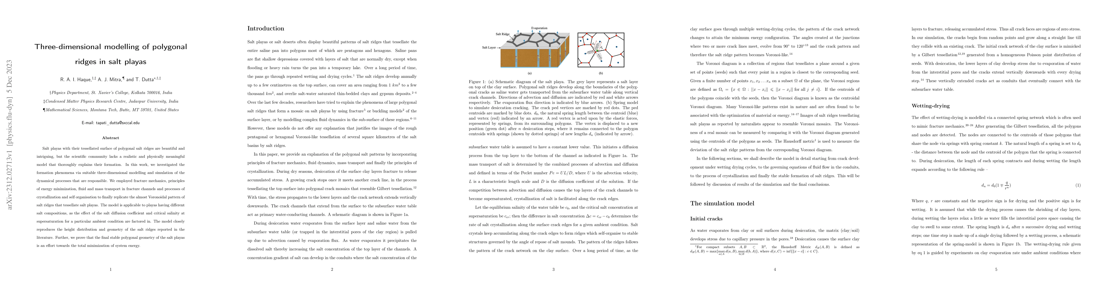 Thumbnail for Three-dimensional modelling of polygonal ridges in salt playas