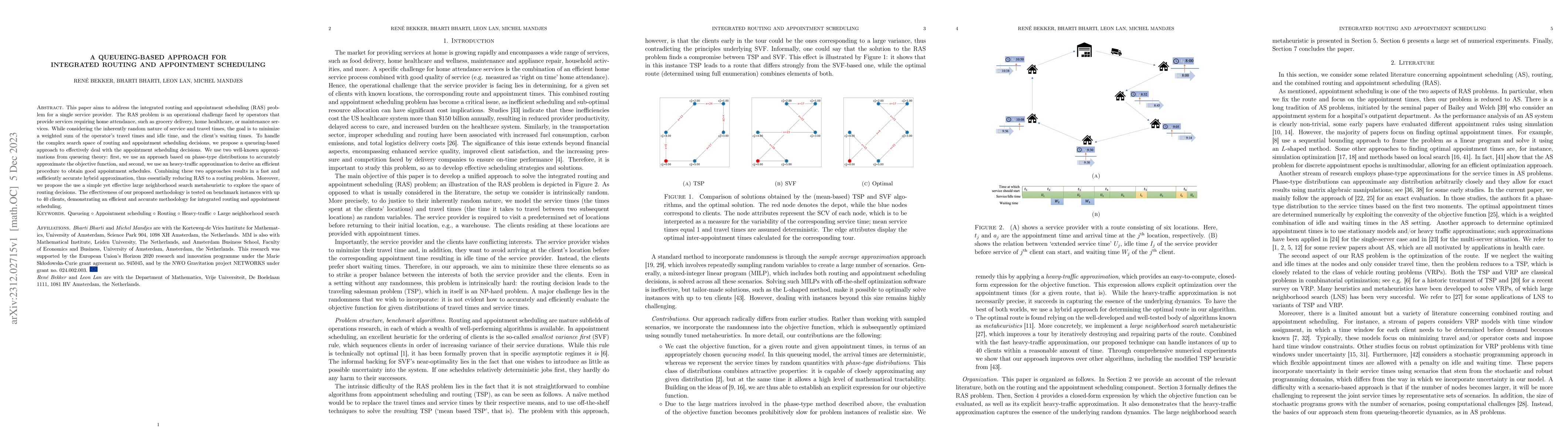 Thumbnail for A queueing-based approach for integrated routing and appointment
  scheduling