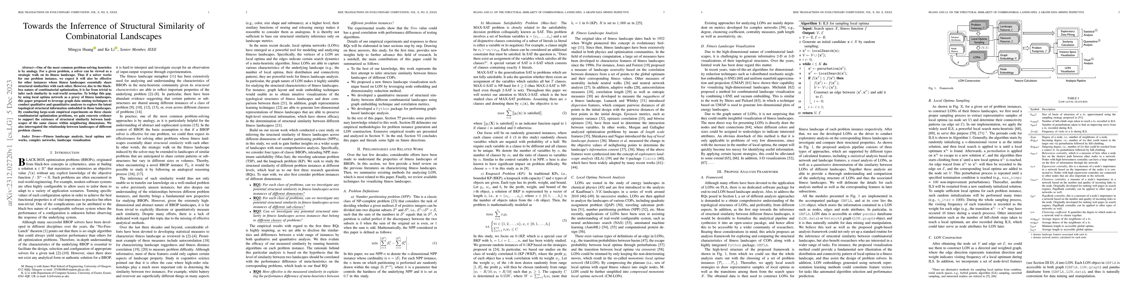 Thumbnail for Towards the Inferrence of Structural Similarity of Combinatorial
  Landscapes