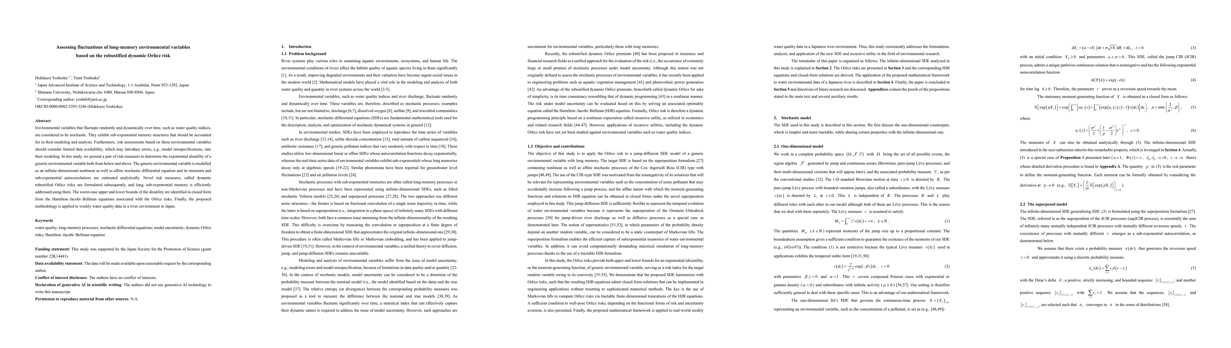 Thumbnail for Assessing fluctuations of long-memory environmental variables based on
  the robustified dynamic Orlicz risk