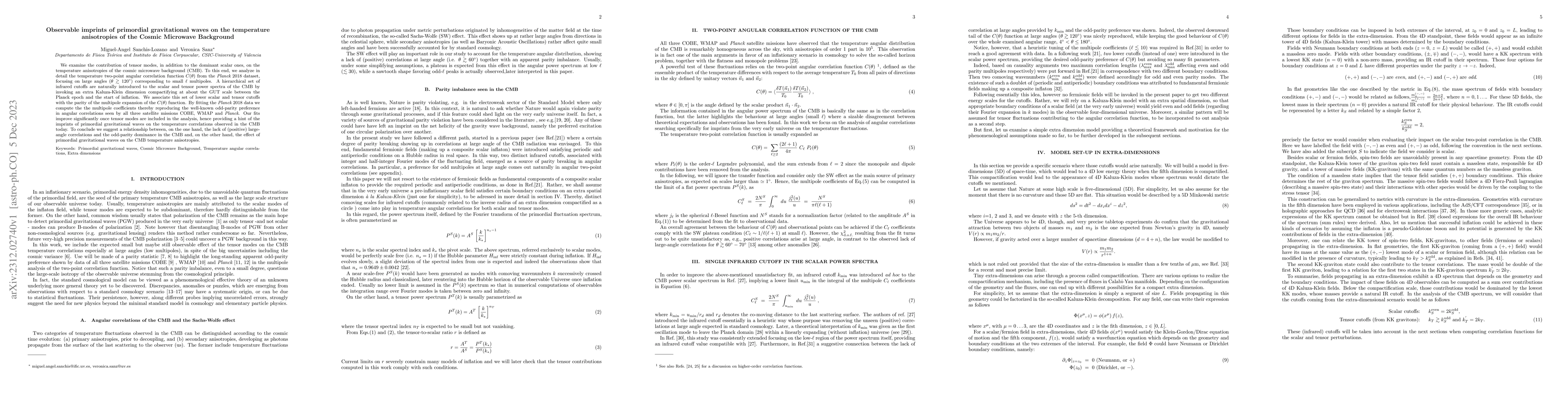 Thumbnail for Observable imprints of primordial gravitational waves on the temperature
  anisotropies of the Cosmic Microwave Background