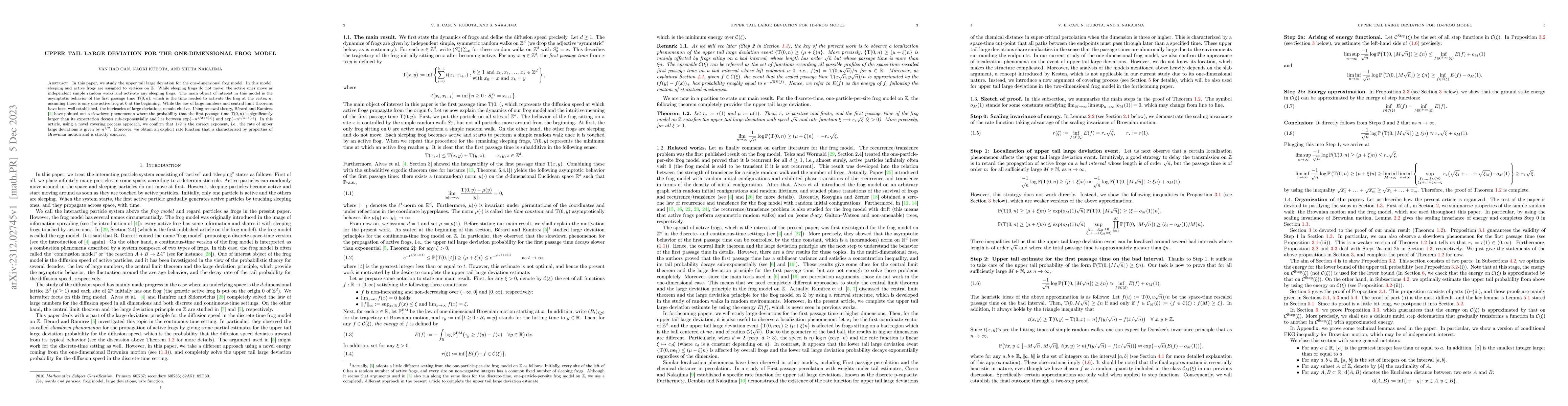 Thumbnail for Upper tail large deviation for the one-dimensional frog model