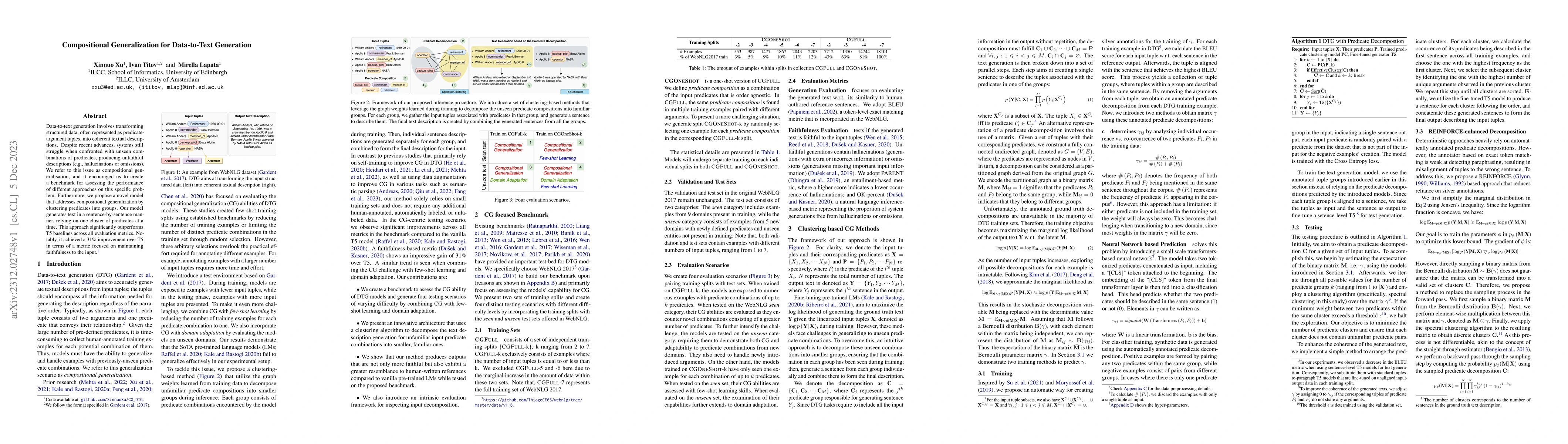 Thumbnail for Compositional Generalization for Data-to-Text Generation
