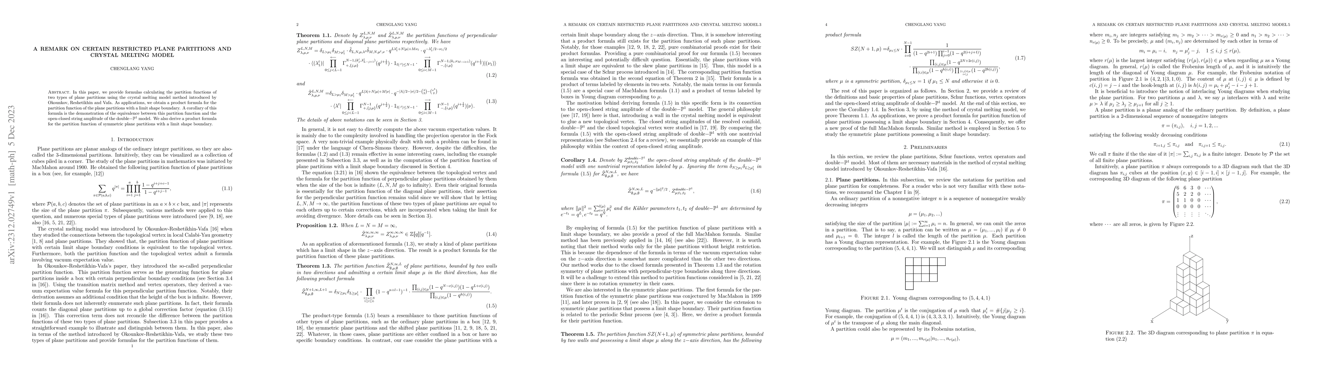 Thumbnail for A remark on certain restricted plane partitions and crystal melting
  model