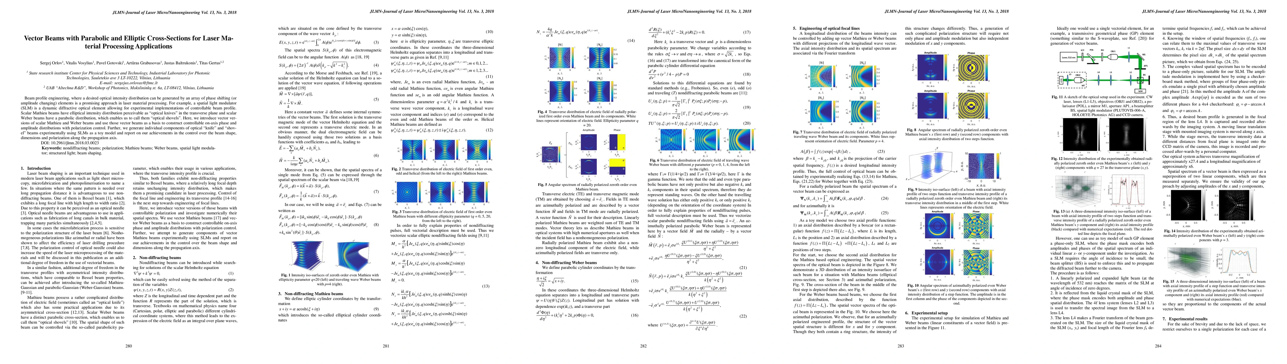 Thumbnail for Vector Beams with Parabolic and Elliptic Cross-Sections for Laser
  Material Processing Applications