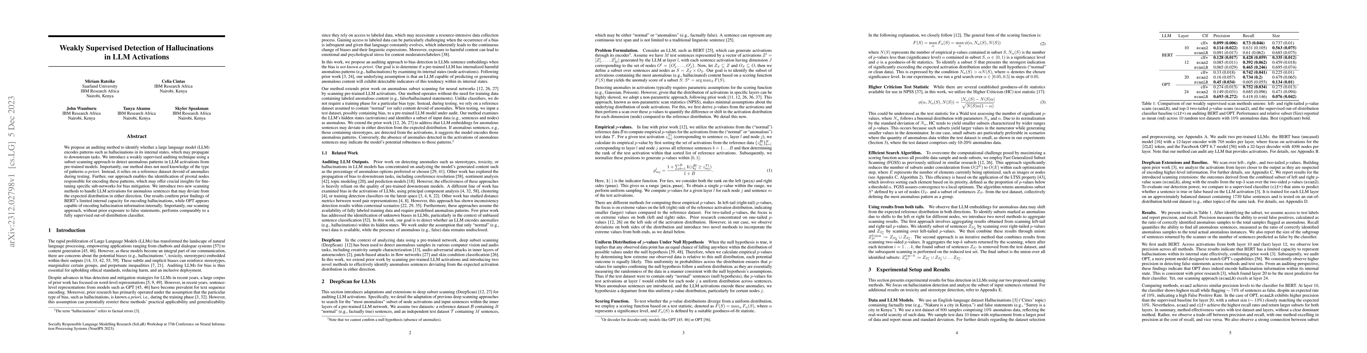 Thumbnail for Weakly Supervised Detection of Hallucinations in LLM Activations