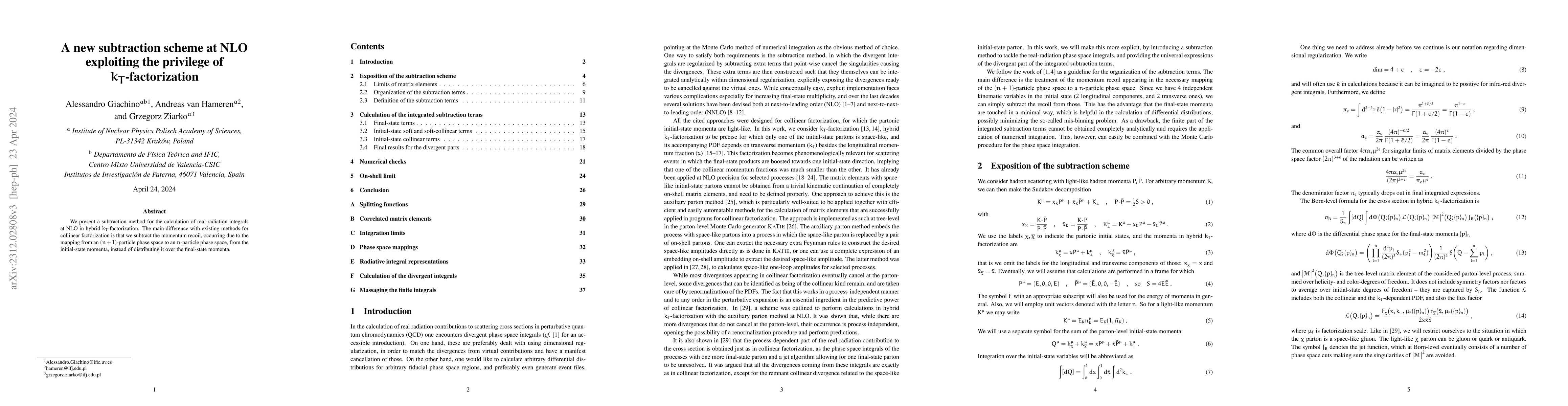 Thumbnail for A new subtraction scheme at NLO exploiting the privilege of
  kT-factorization