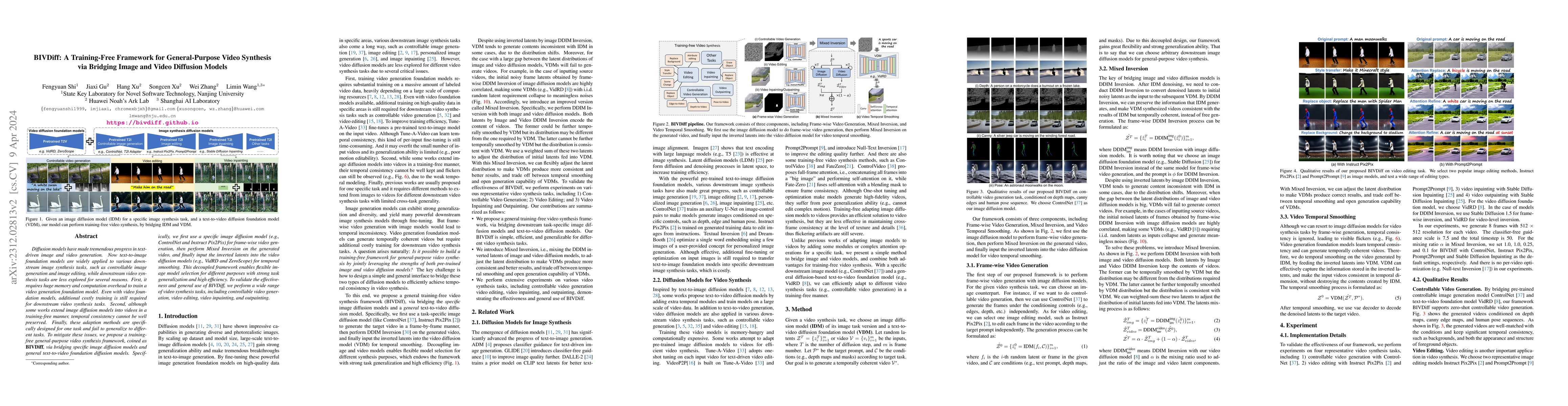Thumbnail for BIVDiff: A Training-Free Framework for General-Purpose Video Synthesis
  via Bridging Image and Video Diffusion Models