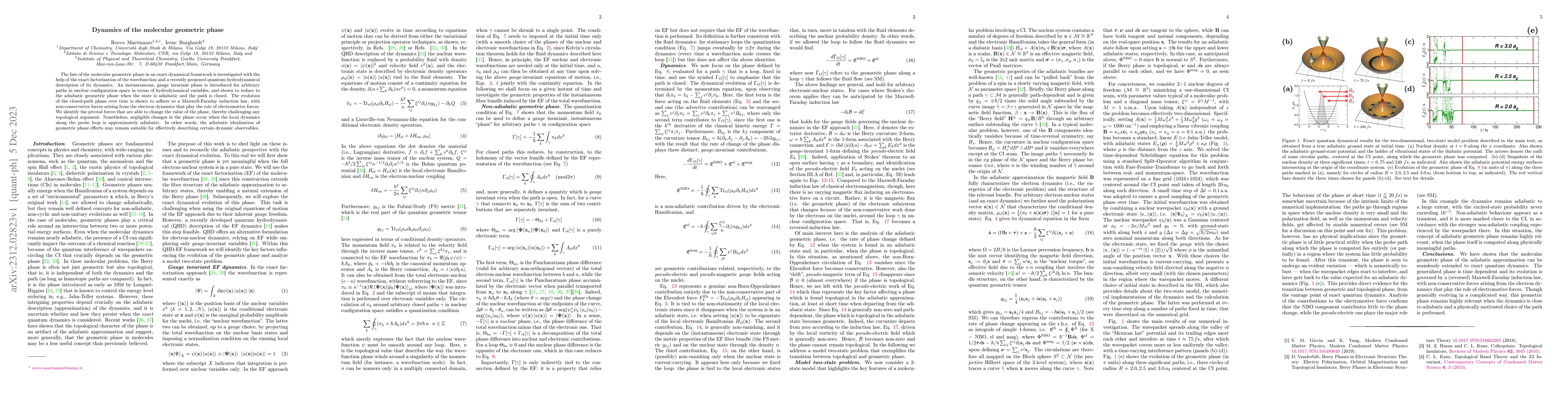 Thumbnail for Dynamics of the molecular geometric phase