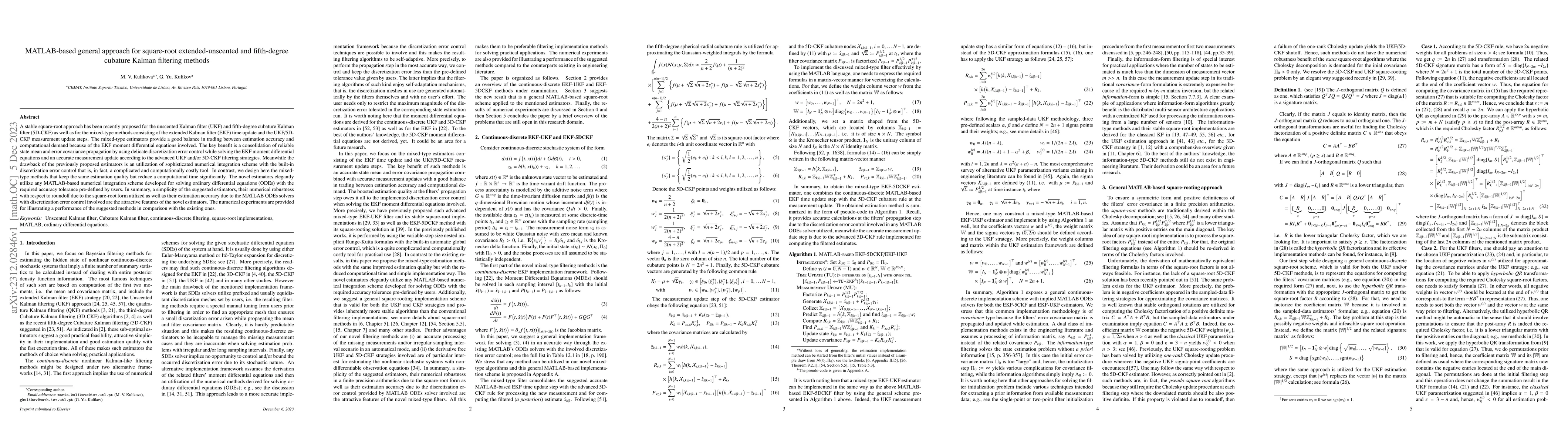 Thumbnail for MATLAB-based general approach for square-root extended-unscented and
  fifth-degree cubature Kalman filtering methods