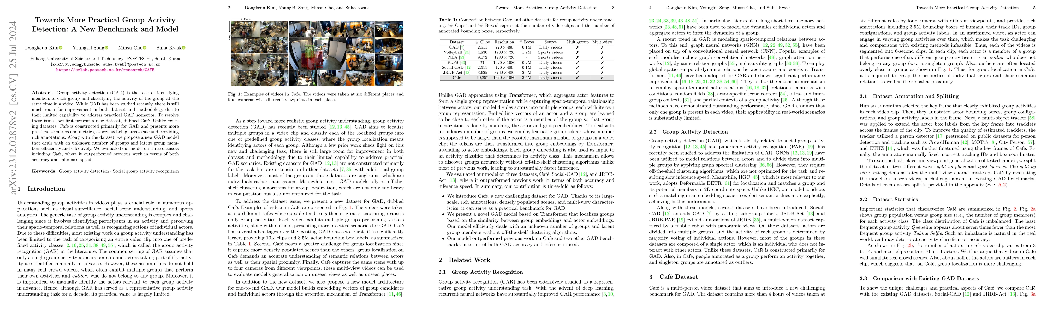 Thumbnail for Towards More Practical Group Activity Detection: A New Benchmark and
  Model