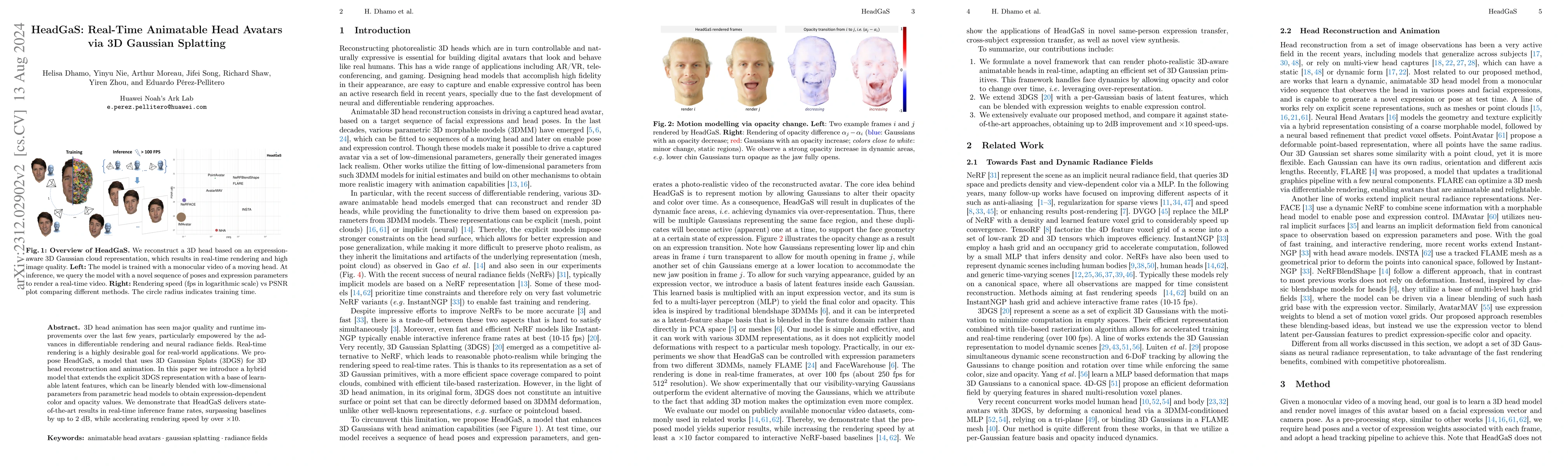 Thumbnail for HeadGaS: Real-Time Animatable Head Avatars via 3D Gaussian Splatting