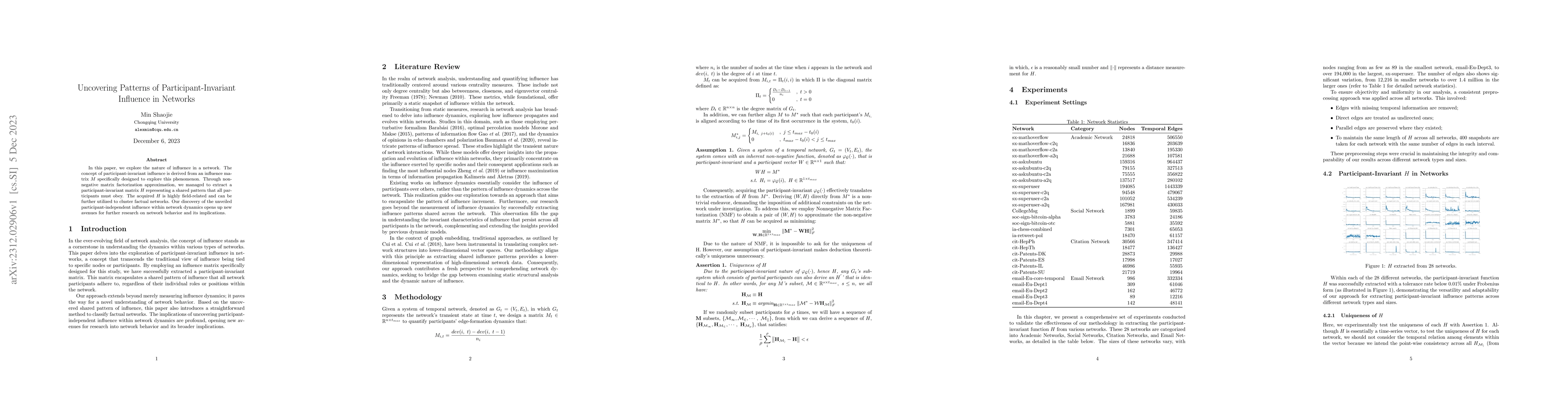 Thumbnail for Uncovering Patterns of Participant-Invariant Influence in Networks