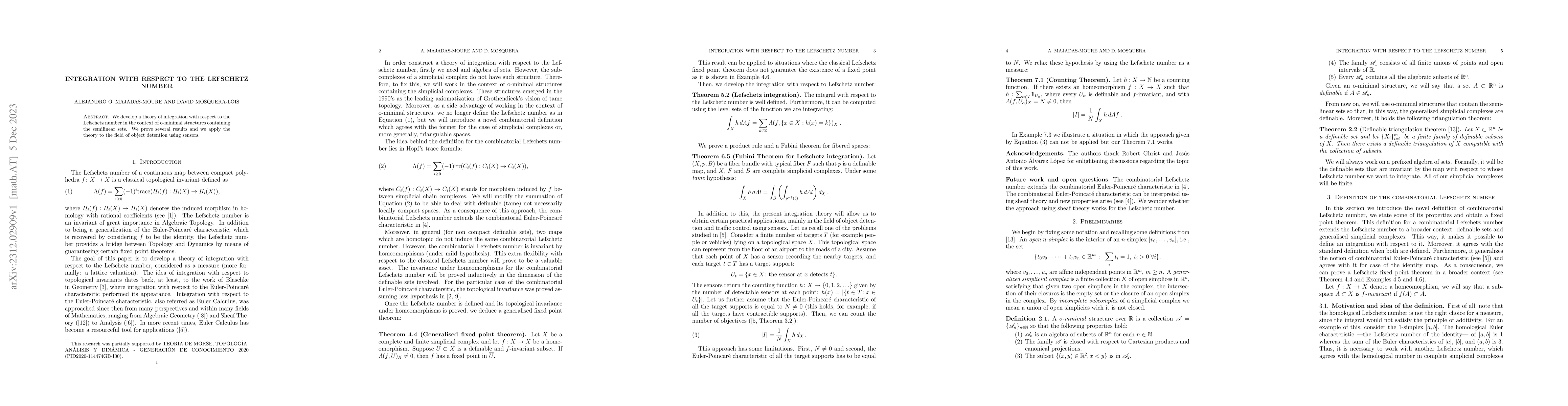 Thumbnail for Integration with respect to the Lefschetz number