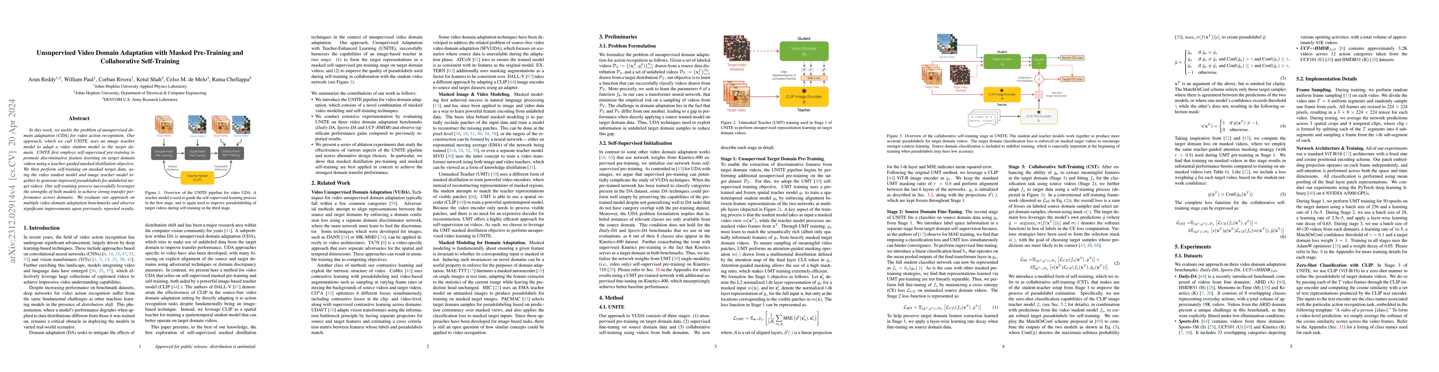 Thumbnail for Unsupervised Video Domain Adaptation with Masked Pre-Training and
  Collaborative Self-Training
