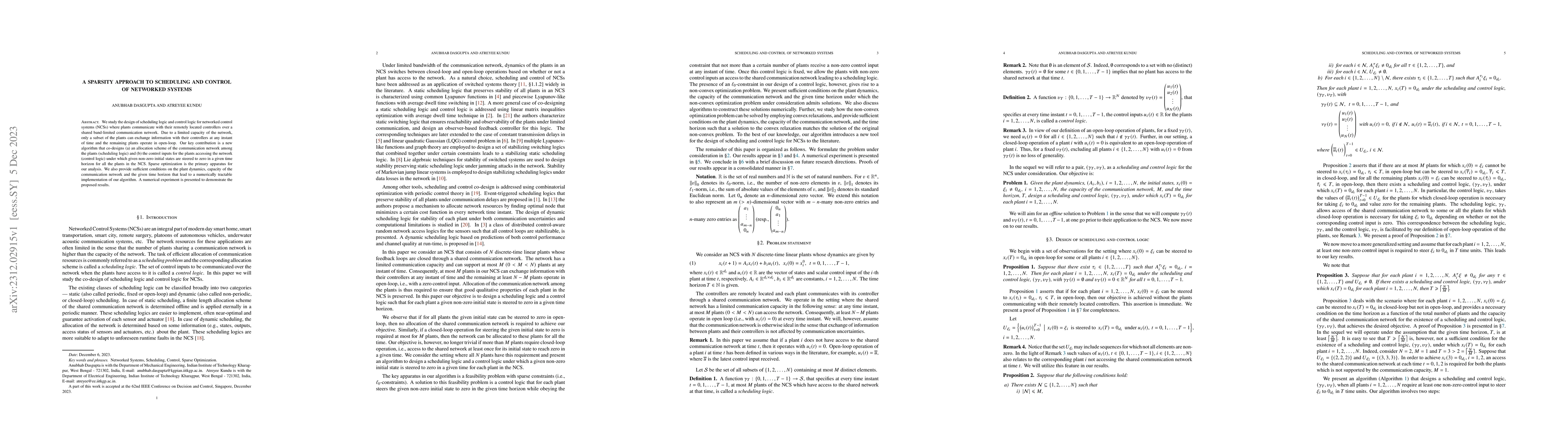 Thumbnail for A Sparsity Approach to Scheduling and Control of Networked Systems
