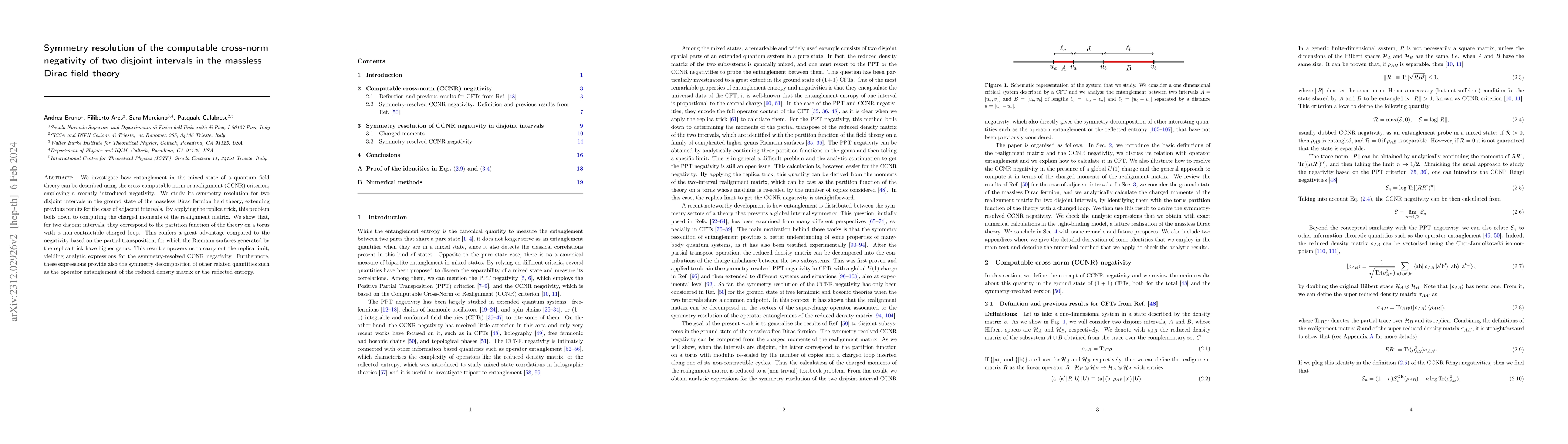 Thumbnail for Symmetry resolution of the computable cross-norm negativity of two
  disjoint intervals in the massless Dirac field theory
