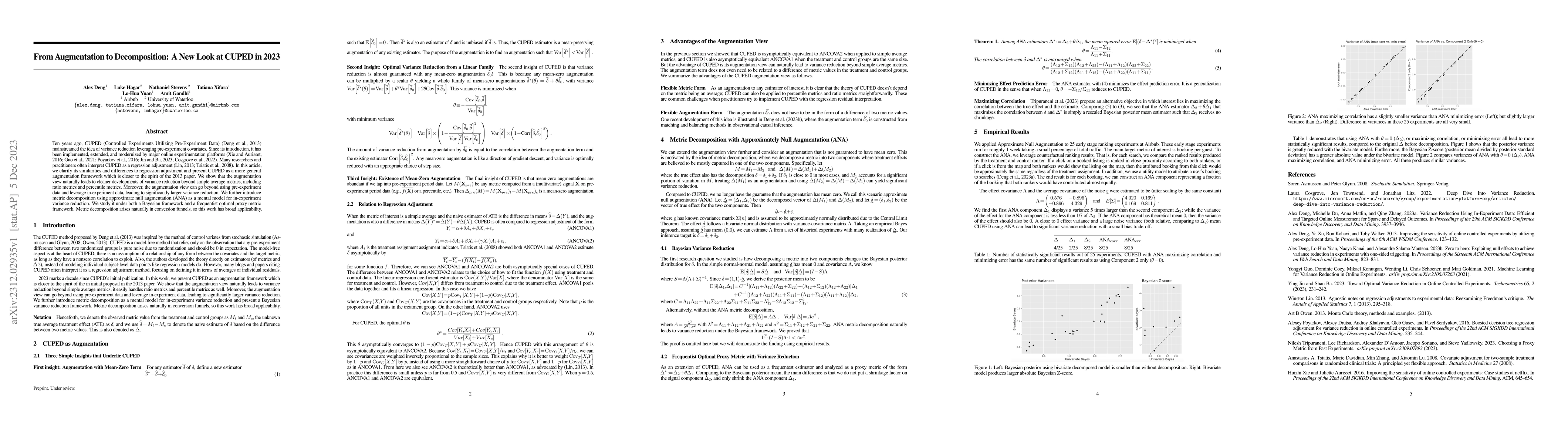 Thumbnail for From Augmentation to Decomposition: A New Look at CUPED in 2023