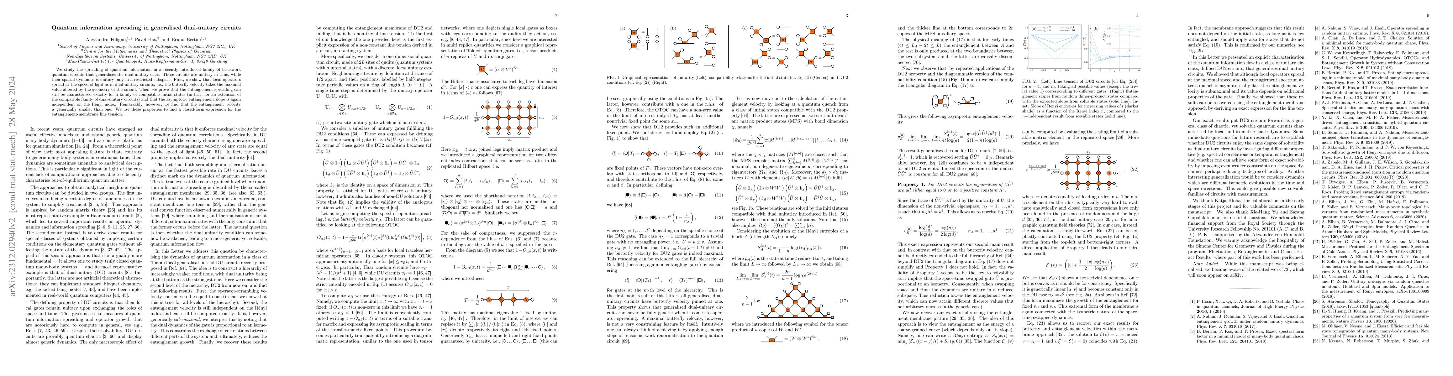 Thumbnail for Quantum information spreading in generalised dual-unitary circuits