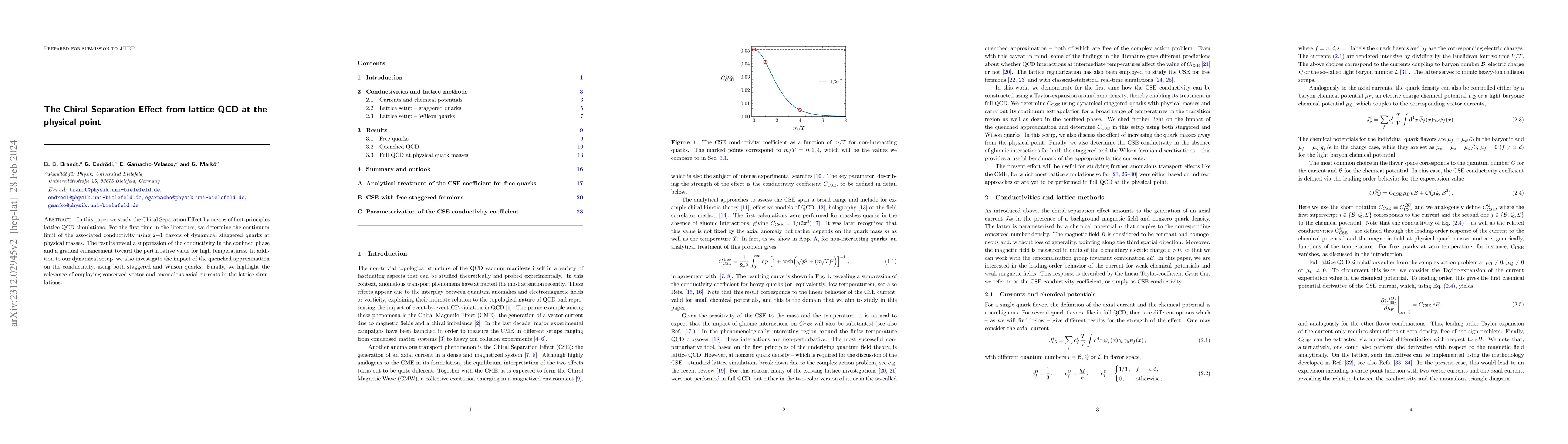 Thumbnail for The Chiral Separation Effect from lattice QCD at the physical point