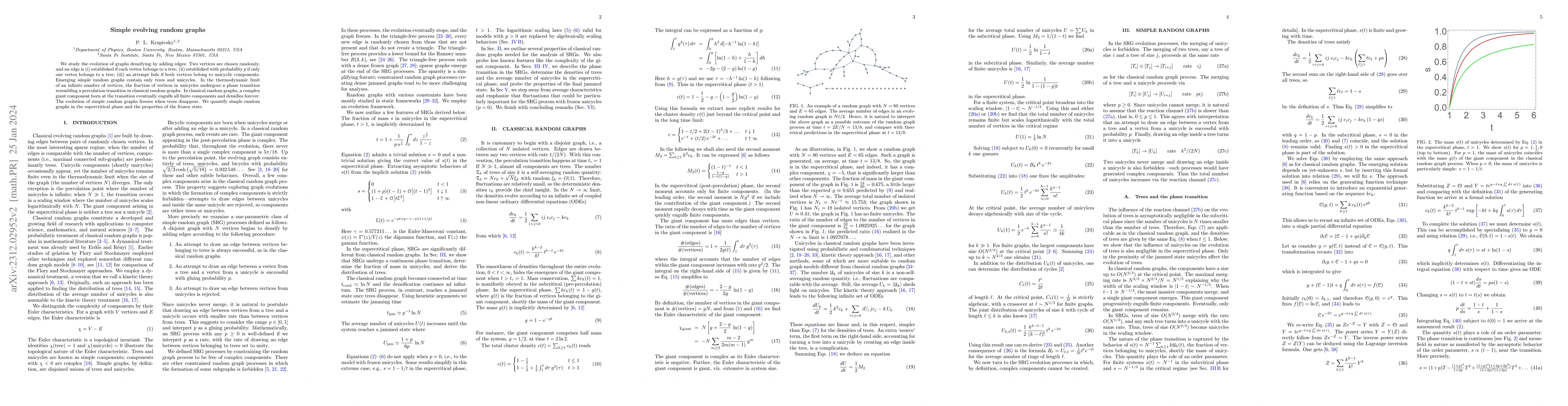 Thumbnail for Simple evolving random graphs