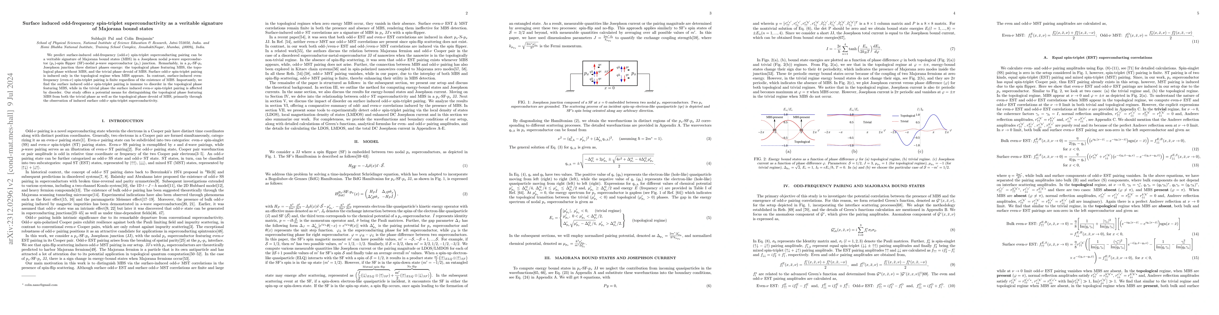 Thumbnail for Surface induced odd-frequency spin-triplet superconductivity as a
  veritable signature of Majorana bound states