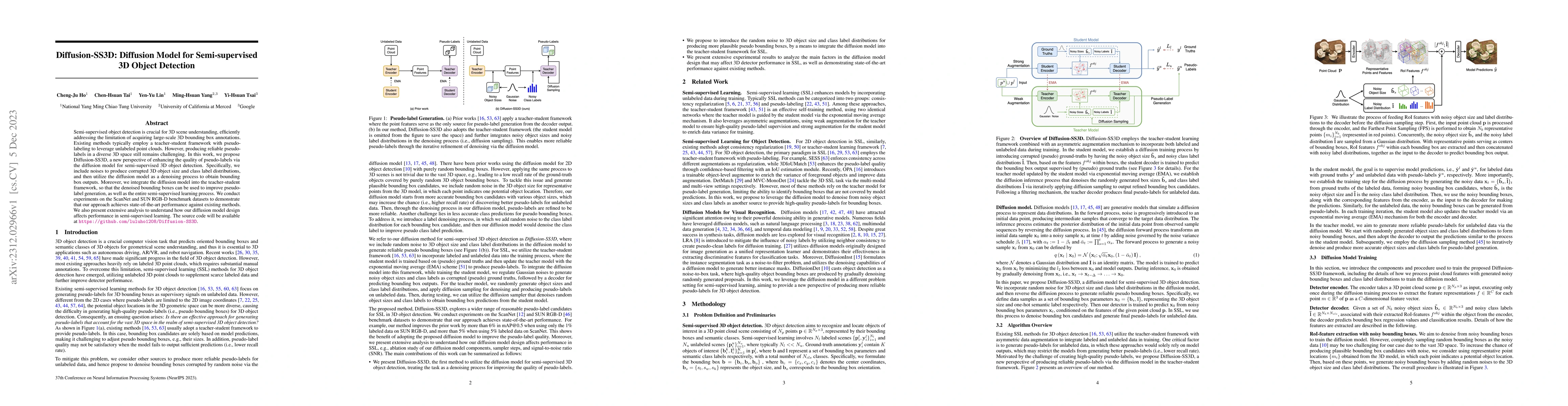 Thumbnail for Diffusion-SS3D: Diffusion Model for Semi-supervised 3D Object Detection