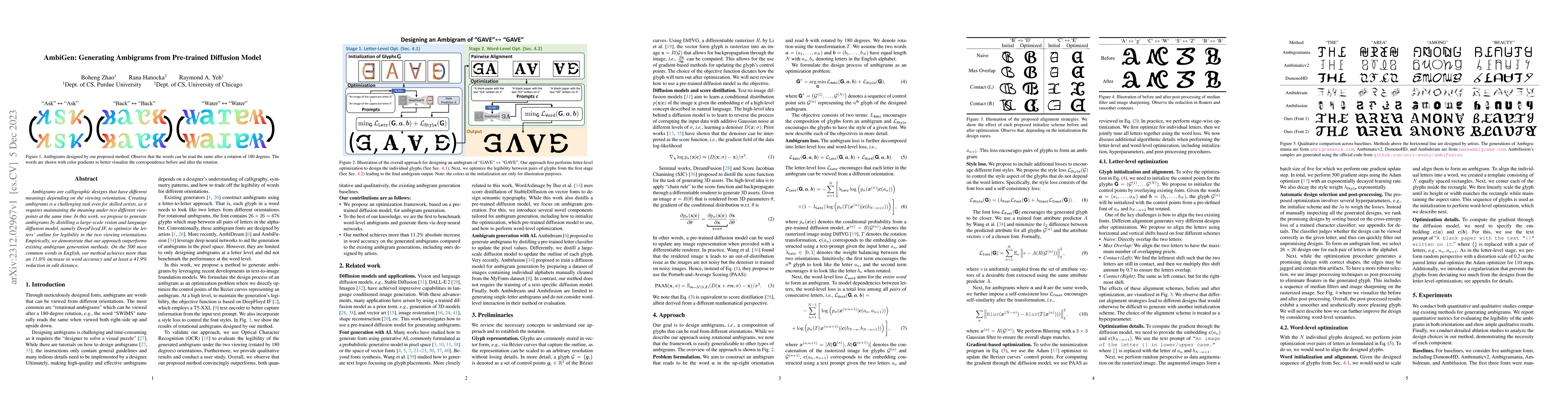 Thumbnail for AmbiGen: Generating Ambigrams from Pre-trained Diffusion Model