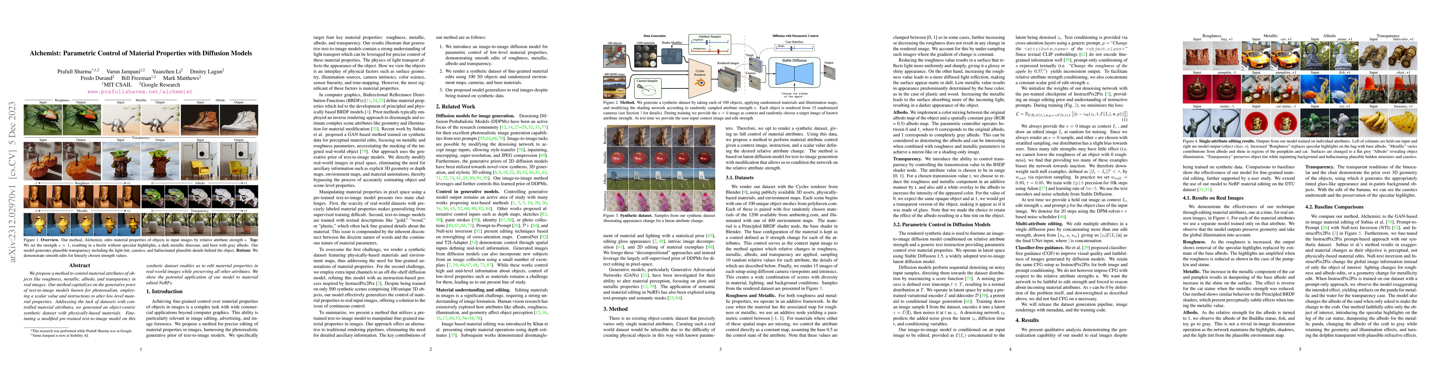 Thumbnail for Alchemist: Parametric Control of Material Properties with Diffusion
  Models