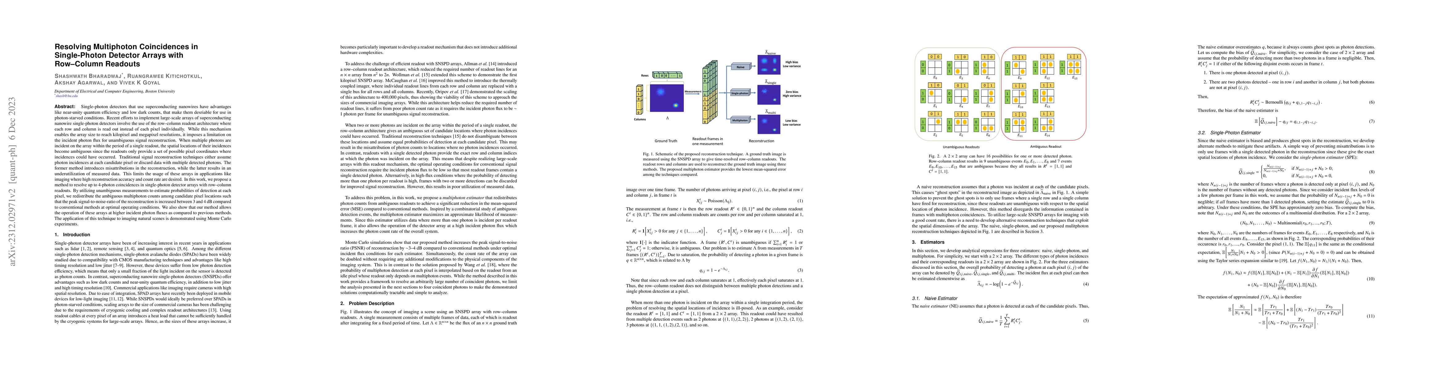 Thumbnail for Resolving Multiphoton Coincidences in Single-Photon Detector Arrays with
  Row-Column Readouts